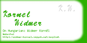 kornel widmer business card