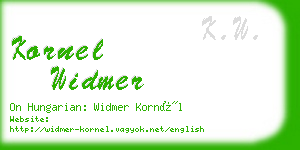 kornel widmer business card